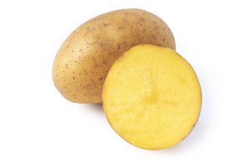 potato pieces isolated