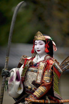 Female warrior during the Jidai Festival, Kyoto, Japan