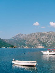 Fototapeta na wymiar Ships and boats in the Bay of Kotor in Montenegro.