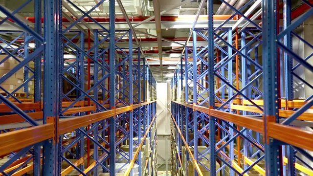 Automated Storage and Retrieval System in Warehouse