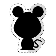 cute mouse silhouette isolated icon vector illustration design