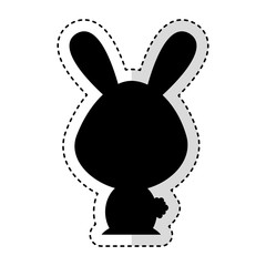 cute rabbit silhouette isolated icon vector illustration design