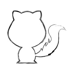 cute fox silhouette isolated icon vector illustration design