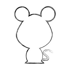 cute mouse silhouette isolated icon vector illustration design