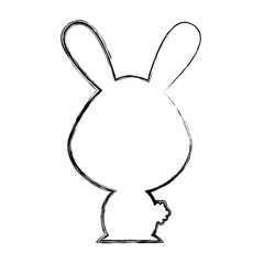 cute rabbit silhouette isolated icon vector illustration design