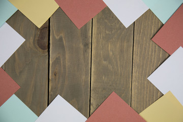 color note paper on wood
