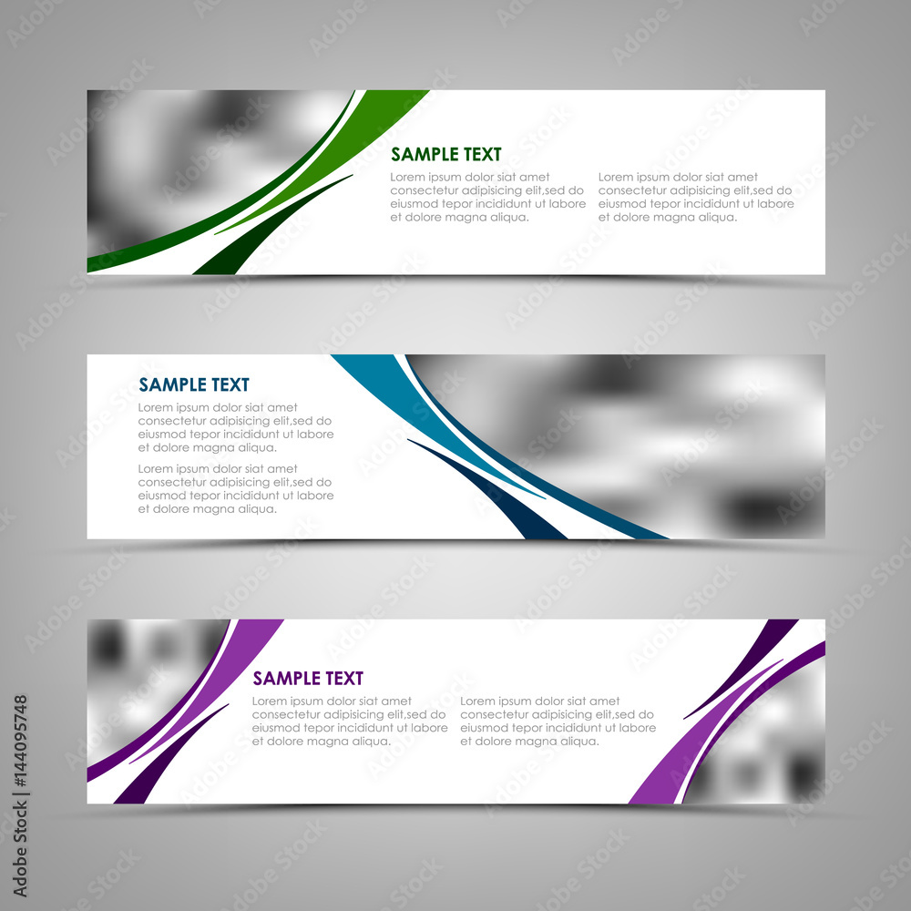 Wall mural Collection banners with color blending template