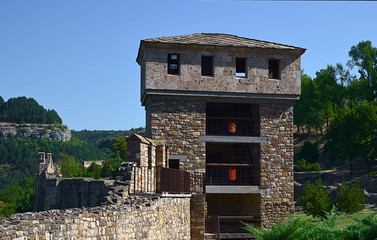 The closeup Little gate of the fortress Tsarevets in Veliko Tarnovo Bulgaria. The tower guarding the entrance to the fortress Tsarevets.