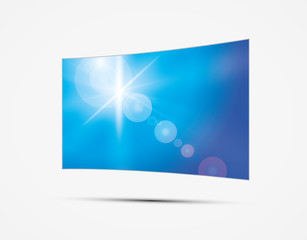 Curved TV screen lcd, plasma realistic vector illustration.

