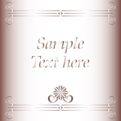 Flower frame. Vintage greeting card template for designer. Vector illustration.