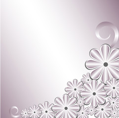 Flower frame. Vintage greeting card template for designer. Vector illustration.