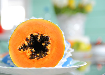 Papaya on the plate