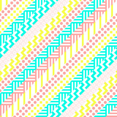 Abstract seamless pattern in 80 90 style