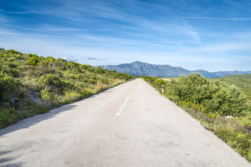 Fototapeta na wymiar Empty road on beautiful Croatian island Hvar.