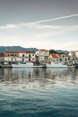 Fototapeta premium Magic sunset over Sucuraj town on Hvar island, Croatia