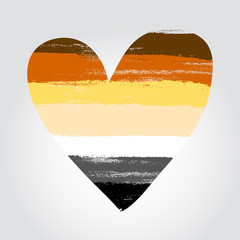 Gay bear pride flag in a form of hear