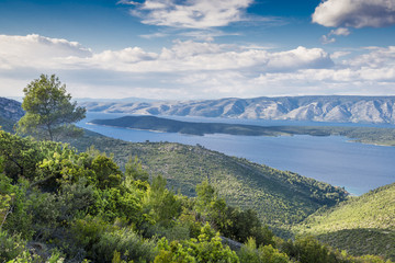 Awesome landscape from Hvar island, Croatia