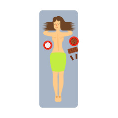 Woman enjoying beauty treatment at the health spa. Colorful character isolated