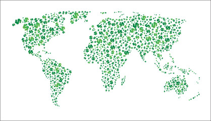 Fototapeta premium World map that consists of dollars. Vector illustration.