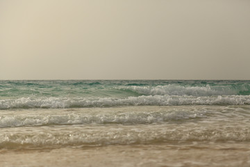 View on the sea from open beach next to Burj Al Arab, Dubai
