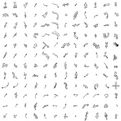 Vector hand drawn arrows set isolated on white