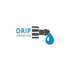 Drip irrigation system logo design vector template.