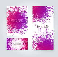 Abstract paint splashes set for design use. Splatter template set. Brushes vector illustration background.