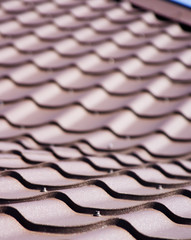 Brown roof of metal roofing