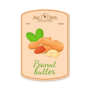 Vector Peanut Nut Butte Lable.