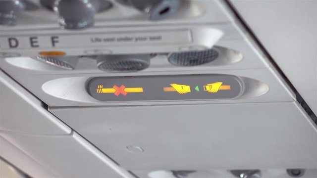 High quality video of airplane cabin in 4K