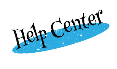 Help Center rubber stamp. Grunge design with dust scratches. Effects can be easily removed for a clean, crisp look. Color is easily changed.
