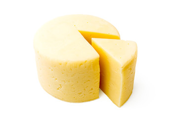 Cheese on white background