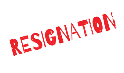 Resignation rubber stamp. Grunge design with dust scratches. Effects can be easily removed for a clean, crisp look. Color is easily changed.