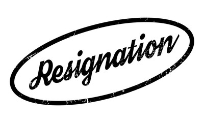 Resignation rubber stamp. Grunge design with dust scratches. Effects can be easily removed for a clean, crisp look. Color is easily changed.