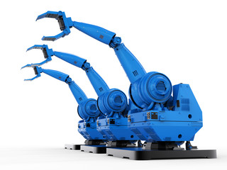 blue robotic arms