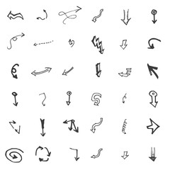 Vector hand drawn arrows set isolated on white