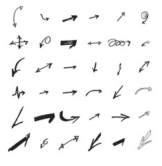 Vector hand drawn arrows set isolated on white sketch