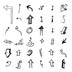 Vector hand drawn arrows set isolated on white sketch
