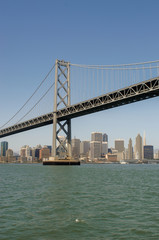 San Francisco-Oakland Bay Bridge with downtown San Francico in backround