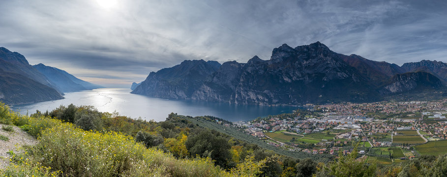 Riva del Garda, Lake Garda, Trentino, Italy. View from Monte Brione