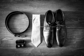 Wedding details. Man accessories.