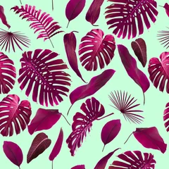 Nahtloses tropisches Dschungel-Blatt-Muster © Kanea