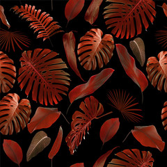 Nahtloses tropisches Dschungel-Blatt-Muster © Kanea