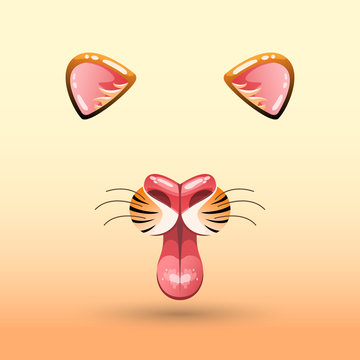 Cartoon muzzle of a tiger face.