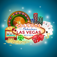 Icons set of gambling in Las Vegas. © PixelChoice