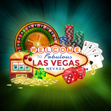 Icons set of gambling in Las Vegas.