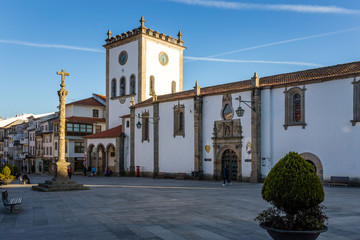 The Old Cathedral of the Holy Name of Jesus (Antiga Catedral do Santo Nome de Jesus) "Sé Velha"  in Braganca, Portugal, against blue sky.