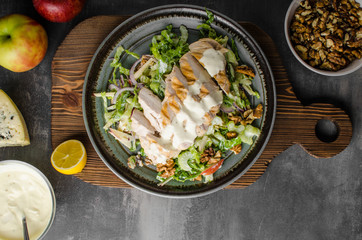 Waldorf salad with grilled chicken