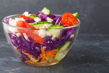 cauliflower salad of cucumbers and tomatoes for health