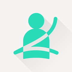 Seat belt fasten remind vector hmi dashboard flat icon